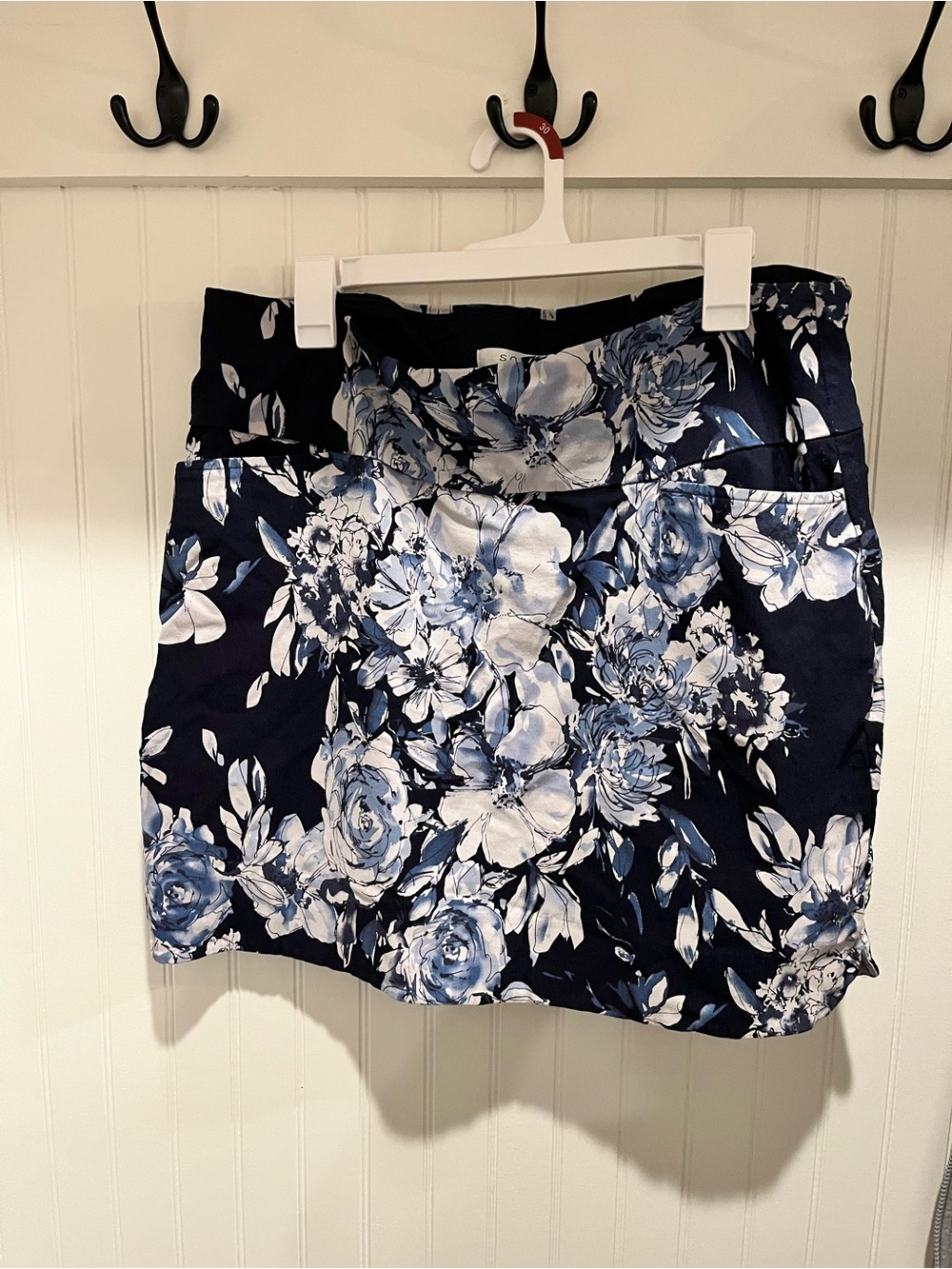 Floral Navy Blue S.C.& Co Women's Skirt Skort Size XL